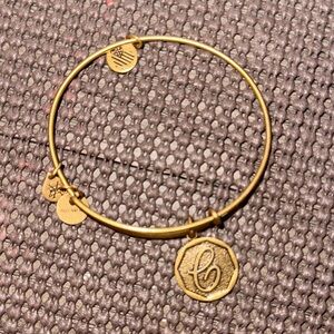 Alex and Ani Letter C bangle bracelet gold